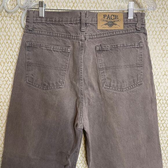 VINTAGE Gray PACE Jeans Wear Relaxed Straight Leg Mens Cut Off Jeans Size 32 - Picture 8 of 11